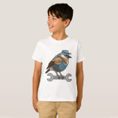 Vogel als Carftsman met Frans T-shirt (Voorkant volledig)
