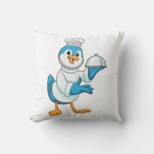 Vogel als Cook met Platter Kussen