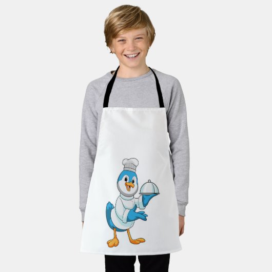 Vogel als Cook met Platter Schort (Gedragen)