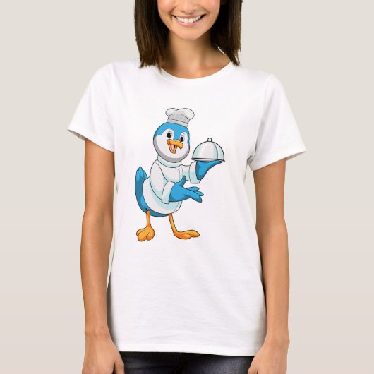 Vogel als Cook met Platter T-shirt (Voorkant)