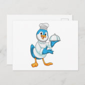 Vogel als kok met schaal briefkaart (Voorkant / Achterkant)