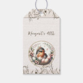 Vogel Aquarel Cadeaubijsluiter Cadeaulabel (Voorkant)