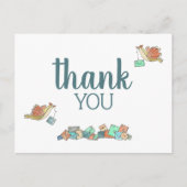 Vogel bezorgt post dank u briefkaart (Voorkant)