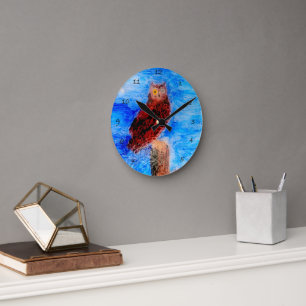 Vogel bij nachtbruine struik ronde klok