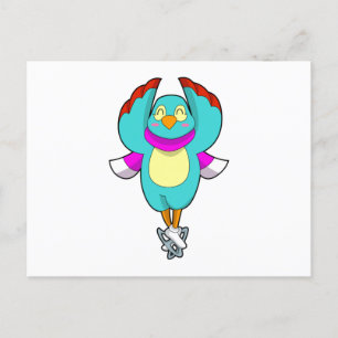 Vogel bij schaatsen met schaatsen.PNG Briefkaart