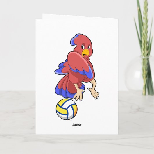 Vogel bij volleybalsport kaart (Achterkant)