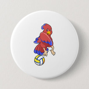 Vogel bij volleybalsporten ronde button 7,6 cm