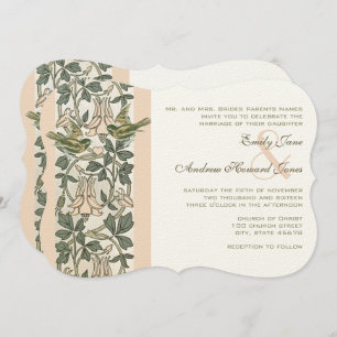  vogel Blush PinkHoney Suckle Floral Wedding Kaart