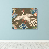 Vogel Chinees Antiek Decor Canvas Afdruk (Insitu (Houten vloer))