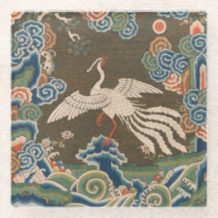 Vogel Chinees Antiek Decor Glazen Onderzetter