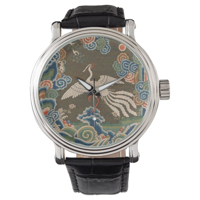 Vogel Chinees Antiek Decor Horloge (Voorkant)