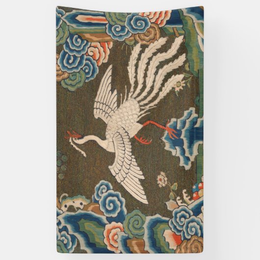 Vogel Chinees Antiek Decor Spandoek (Verticaal)