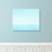 Vogel die over Oceaan in Inspirerend van Hawaï vli Canvas Afdruk (Insitu (Houten vloer))