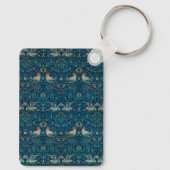 Vogel door William Morris,  Tuin Textielkunst Sleutelhanger (Achterkant)