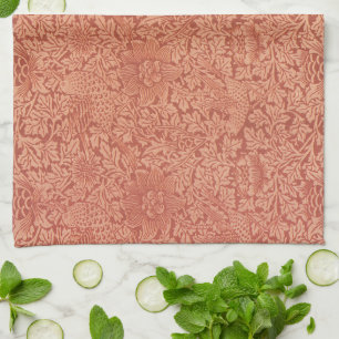 Vogel en Anemoon van William Morris, Vintage Natuu Theedoek