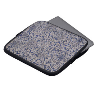 Vogel en anemoon van William Morris vintage patroo Laptop Sleeve
