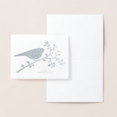 Vogel en bessen "Dank u" Folie Kaarten (Display)