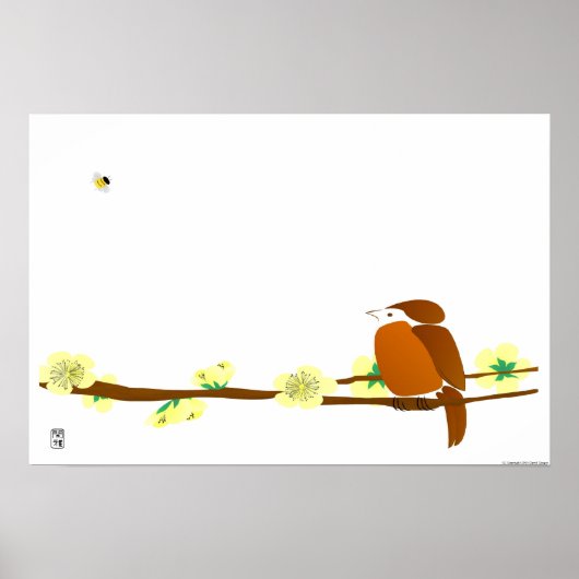 Vogel en bijen poster (Voorkant)