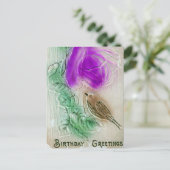 Vogel en bloem briefkaart (Staand voorkant)
