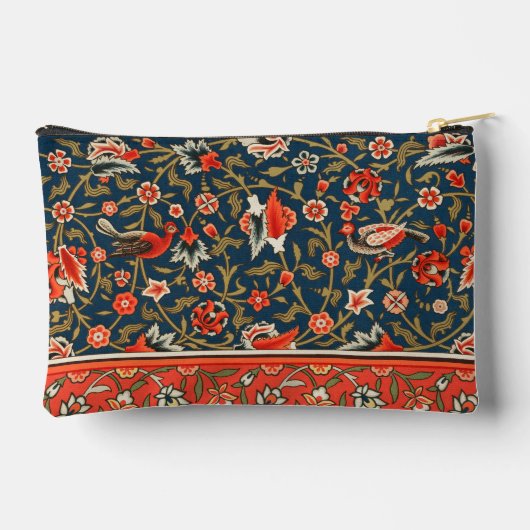 Vogel en bloem Perzisch blauw rood patroon Etui (Achterkant)