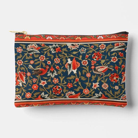 Vogel en bloem Perzisch blauw rood patroon Etui (Voorkant)