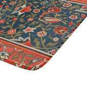 Vogel en bloem Perzisch blauw rood patroon Snijplank (Hoek)