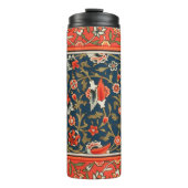 Vogel en bloem Perzisch blauw rood patroon Thermosbeker (Voorkant)
