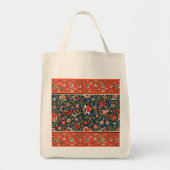 Vogel en bloem Perzisch blauw rood patroon Tote Bag (Voorkant)