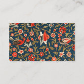 Vogel en bloem Perzisch blauw rood patroon Visitekaartje (Achterkant)