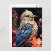 Vogel en bloemen briefkaart (Voorkant / Achterkant)
