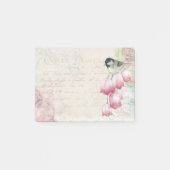 Vogel en bloemen met handschrift Shabby Post-it® Notes (Voorkant)