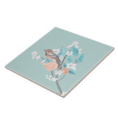 Vogel en bloemen tegeltje (Zijkant)