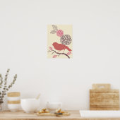 Vogel- en bloemPoster Poster (Keuken)