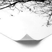 Vogel en boomsilhouet. poster (Hoek)