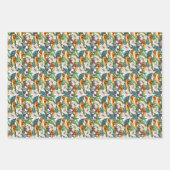 Vogel en exotisch bloemenpatroon | Monogram 2 Inpakpapier Vel (Voorkant 3)