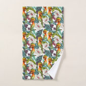 Vogel- en exotische bloempatroon bad handdoek (Handdoek)