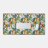 Vogel- en exotische bloempatroon bureaumat (Keyboard & Muis)