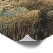  vogel en Hibiscus Japans Poster (Hoek)