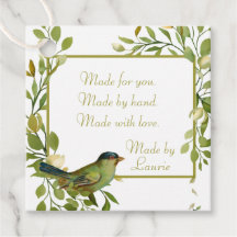  vogel en Ivy Hand gemaakt voor je cadeau Labels