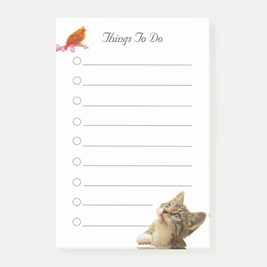 Vogel- en katdingen om te doen Notities Post-it® Notes (Voorkant)