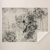  vogel en klok sherpa deken (Voorkant (horizontaal))