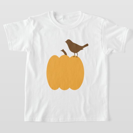 Vogel en pompoen silhouet t-shirt (Laagn)