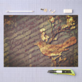  vogel en script een Shabby Chic-decoupage Tissuepapier (Craft)