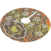 Vogel- en sneeuwvlokken Swirls Holiday Tree Rok Kerstboom Rok (Gekanteld)