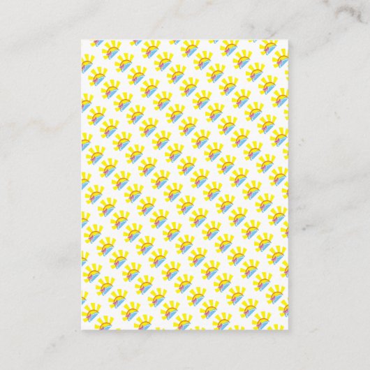 Vogel en zon luier loterij Baby shower Informatiekaartje (Achterkant)