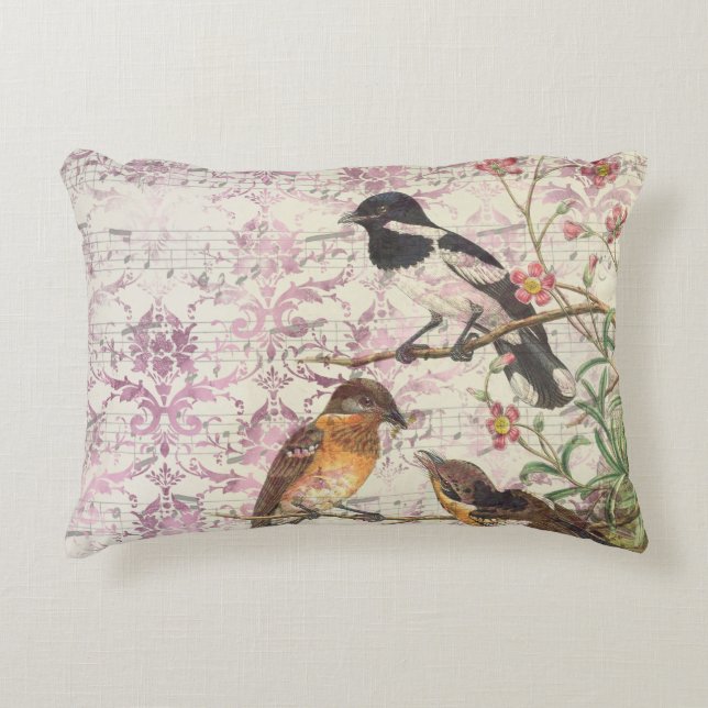  Vogel Ephemera Decoratief Kussen (Voorkant)
