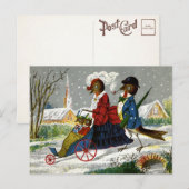 Vogel Familie Kerst Briefkaart (Voorkant / Achterkant)