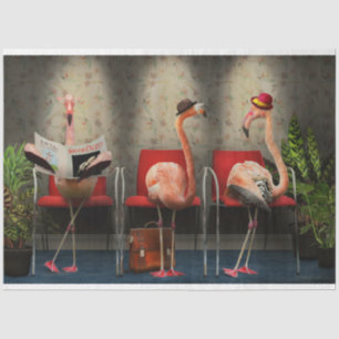 Vogel - Flamingo - Wandelkamer Tissuepapier