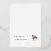  vogel gepersonaliseerde kerst folie feestdagenkaart (Achterkant)