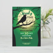 Vogel Halloween Crow Spooky Haunted Party Kaart (Staand voorkant)